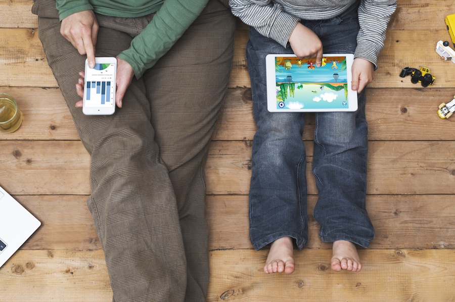 Parent and kid on multiple internet-connected devices