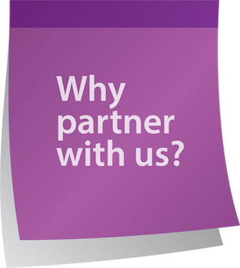 Why partner with us post-it graphic